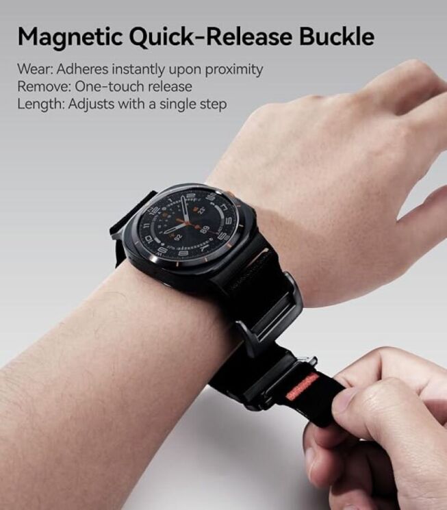 Ремінець AULUMU CS03 Titanium Mag Buckle Quick-Release Band для Samsung Galaxy Watch Ultra 2 / Ultra / Ultra (2025) - Black (427020B) Ремінець AULUMU CS03 Titanium Mag Buckle Quick-Release Band для Samsung Galaxy Watch Ultra 2 / Ultra / Ultra (2025) - Black: фото 7 з 12