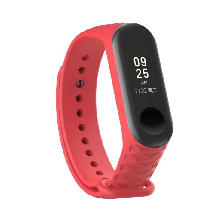 Ремінець Deexe 3D Diamond для Xiaomi Mi Band 3 - Red: фото 2 з 5