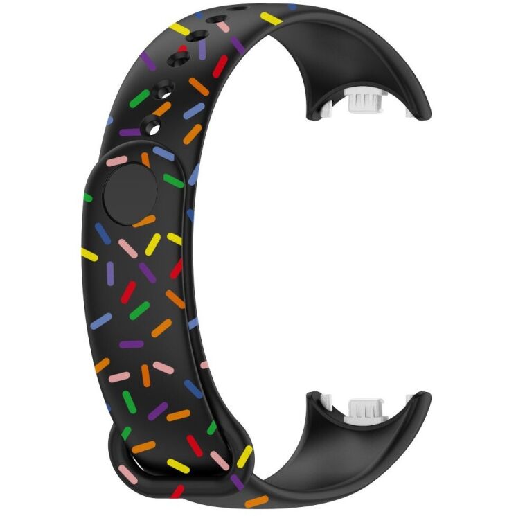 Ремешок Deexe Confetti для Xiaomi Mi Smart Band 8 - Black: фото 2 из 5
