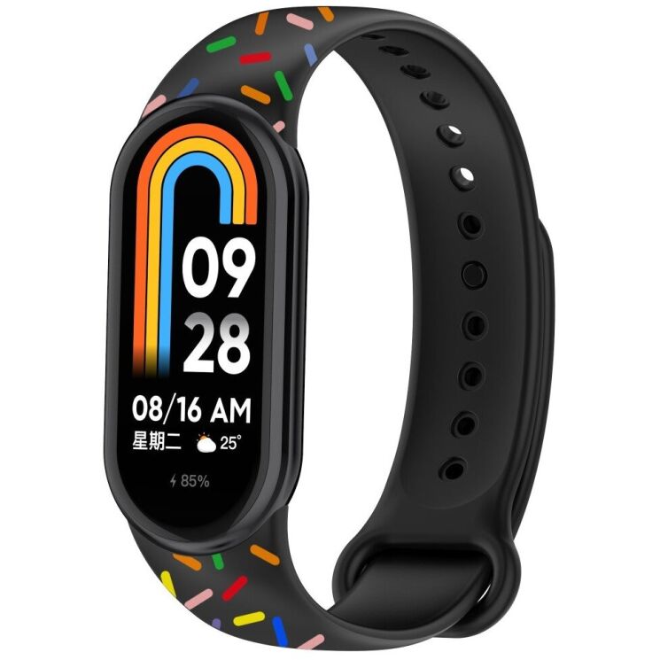 Ремешок Deexe Confetti для Xiaomi Mi Smart Band 8 - Black: фото 4 из 5