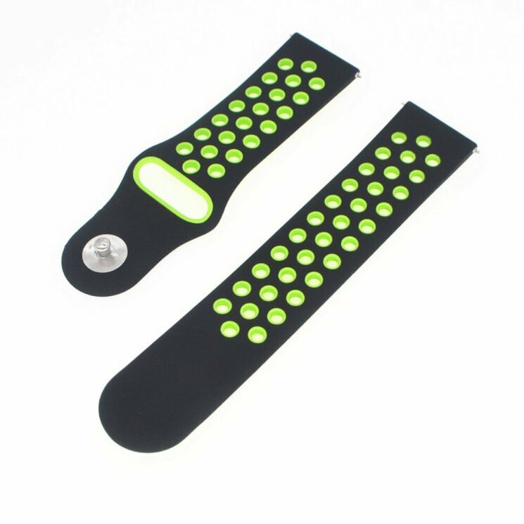 Ремінець Deexe Dot Color для Samsung Watch Active / Active 2 40mm / Active 2 44mm - Black / Green: фото 4 з 5