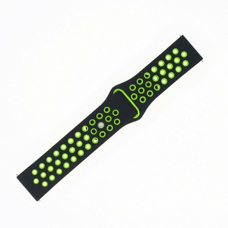Ремінець Deexe Dot Color для Samsung Watch Active / Active 2 40mm / Active 2 44mm - Black / Green: фото 3 з 5