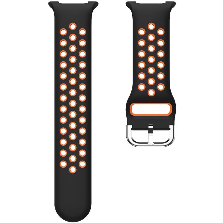 Ремешок Deexe Dual Color для Samsung Galaxy Watch 8 (40/44mm) / 8 Classic - Black / Orange: фото 5 из 6