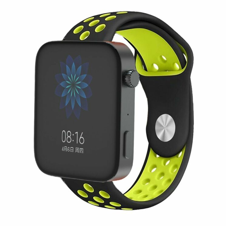 Ремешок Deexe Dot Color для Xiaomi Mi Watch (Chinese) - Black/Green: фото 1 из 2