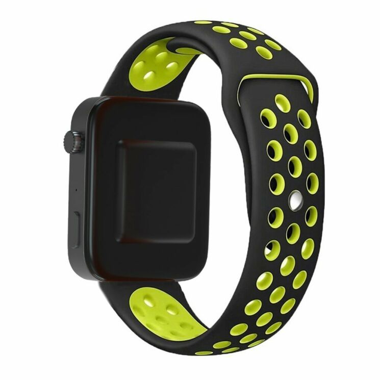 Ремешок Deexe Dot Color для Xiaomi Mi Watch (Chinese) - Black/Green: фото 2 из 2