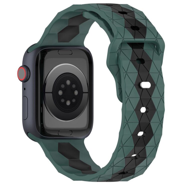 Ремінець Deexe Flex Series для Apple Watch 46 / 45 / 44 / SE 44 / 42 (Series 1-3) / Ultra / Ultra 2 / Ultra 3 - Olive Green / Black: фото 1 з 6