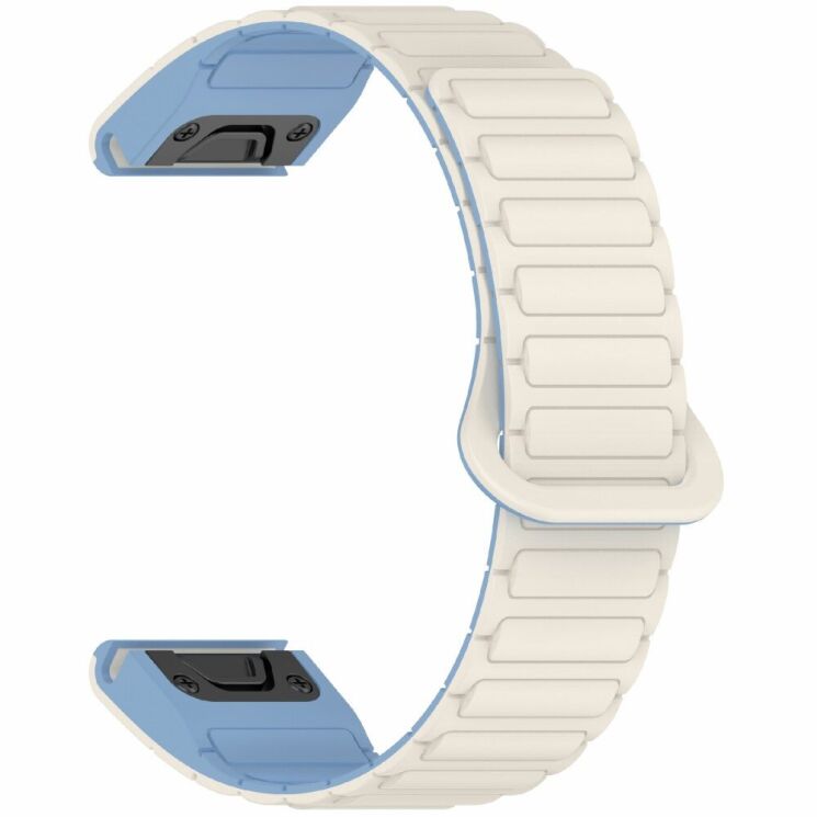 Ремешок Deexe Flexible Fit для часов Garmin c креплением Quick Fit 26mm - White / Mist Blue: фото 3 из 8