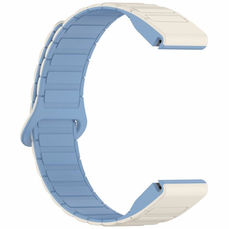 Ремешок Deexe Flexible Fit для часов Garmin c креплением Quick Fit 26mm - White / Mist Blue: фото 4 из 8