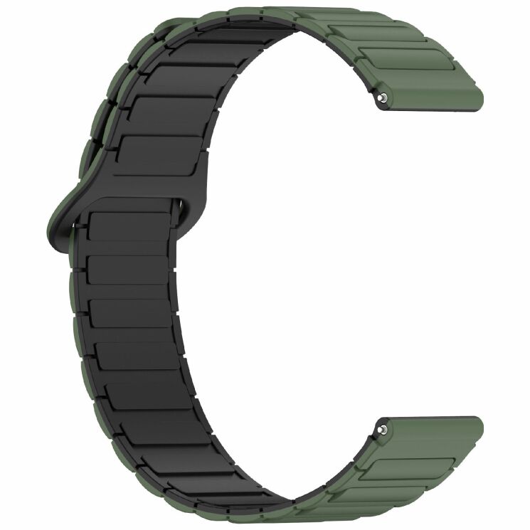Ремінець Deexe Flexible Fit для годинників з шириною кріплення 20 мм - Army Green / Black: фото 4 з 9