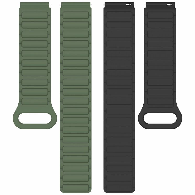 Ремінець Deexe Flexible Fit для годинників з шириною кріплення 20 мм - Army Green / Black: фото 5 з 9