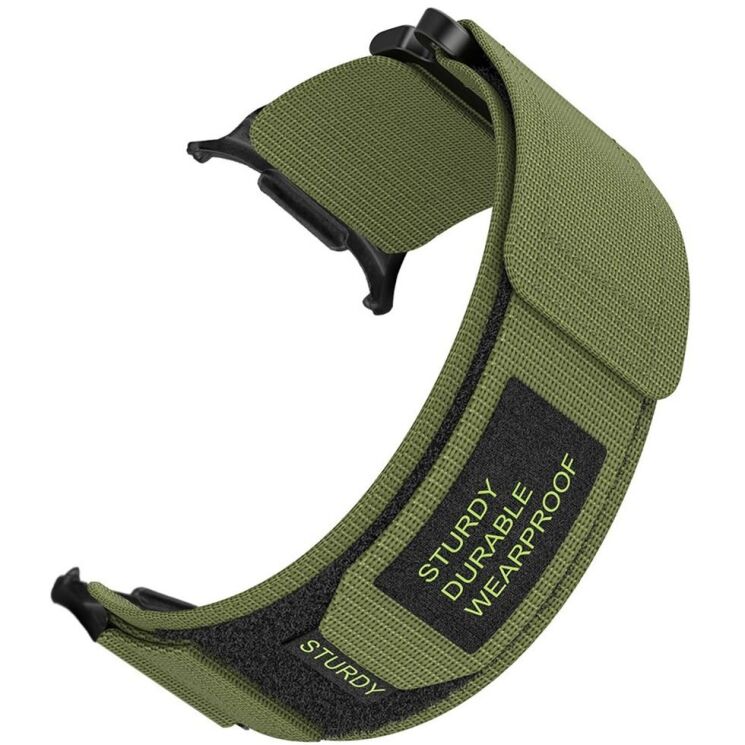 Ремінець Deexe Magic Tape для Samsung Galaxy Watch Ultra (47mm) - Army Green: фото 1 з 4
