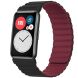 Ремінець Deexe Magnetic Band для Huawei Watch Fit - Black / Wine Red (258717BR). Фото 1 з 3