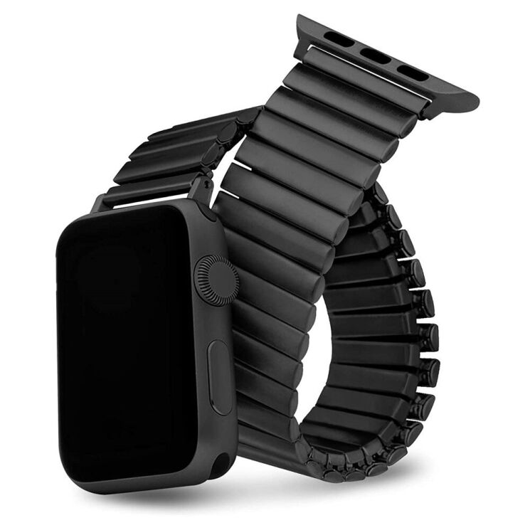 Ремінець Deexe Metal Loop для Apple Watch 46 / 45 / 44 / SE 44 / 42 (Series 1-3) / Ultra / Ultra 2 - Black: фото 2 з 7