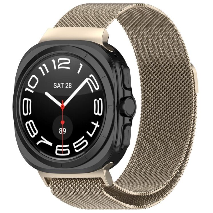 Ремешок Deexe Milanese Stainless Steel для Samsung Galaxy Watch Ultra (47mm) - Starlight: фото 4 из 8
