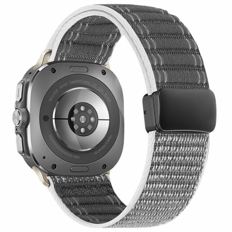 Ремешок Deexe Nylon Strap для Samsung Galaxy Watch Ultra (47mm) / Ultra (2025) - Grey (358072H) Ремешок Deexe Nylon Strap для Samsung Galaxy Watch Ultra (47mm) / Ultra (2025) - Grey: фото 1 из 5