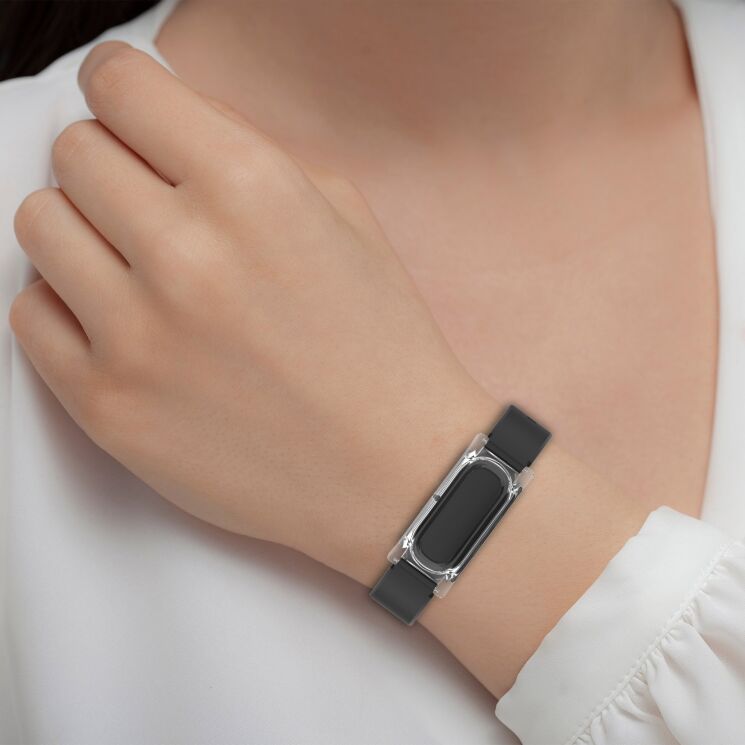 Ремешок Deexe Soft Silicone для Google Fitbit Air - Black: фото 5 из 9