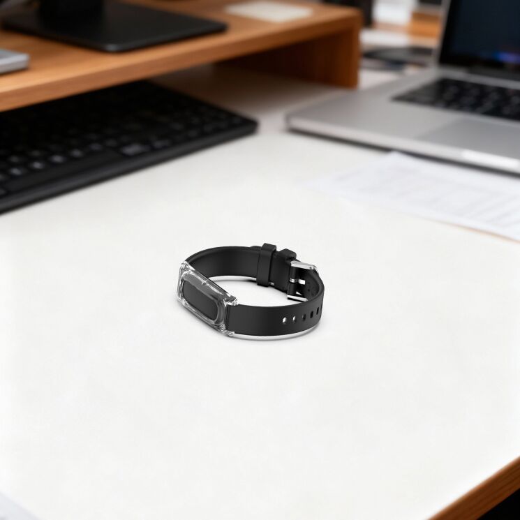 Ремешок Deexe Soft Silicone для Google Fitbit Air - Black: фото 6 из 9