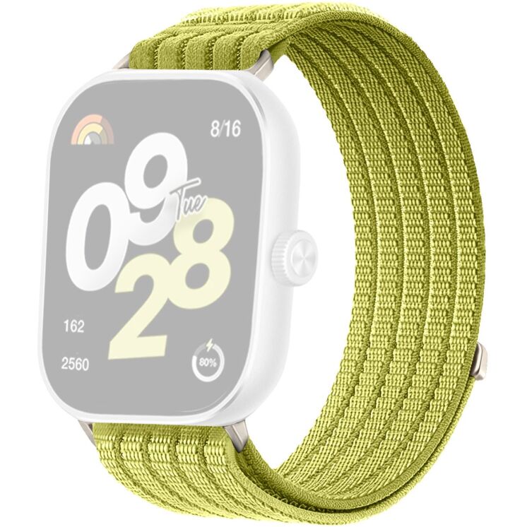 Ремешок Deexe Soft Weave для Xiaomi Redmi Watch 4 / Watch 5 / Watch 6 / Mi Smart Band 8 Pro / Band 9 Pro - Light Green: фото 1 из 5