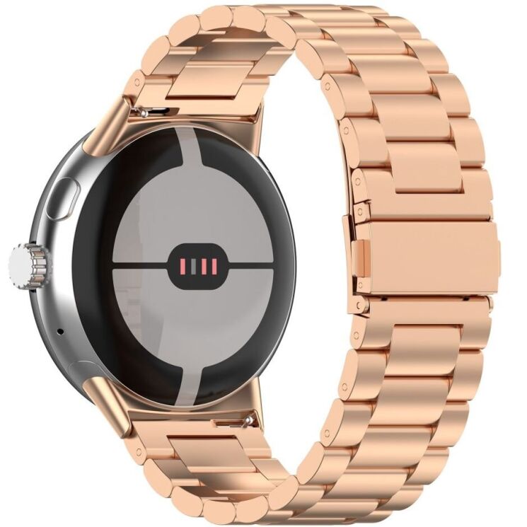 Ремешок Deexe Stainless Steel для Google Pixel Watch 3 (45mm) - Rose Gold: фото 1 из 9