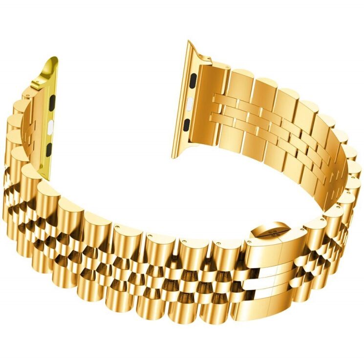 Ремінець Deexe Stainless Steel Strap для Apple Watch 46 / 45 / 44 / SE 44 / 42 (Series 1-3) / Ultra / Ultra 2 - Gold: фото 2 з 6