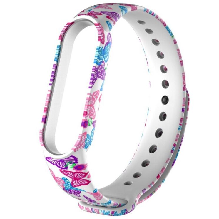 Ремешок Deexe Style Strap для Xiaomi Mi Band 5 / Mi Band 6 - Butterfly: фото 4 из 5