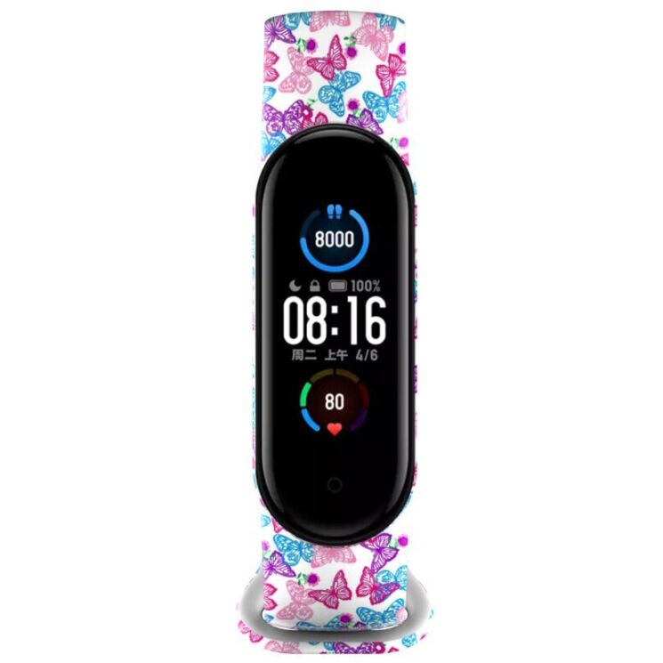 Ремешок Deexe Style Strap для Xiaomi Mi Band 5 / Mi Band 6 - Butterfly: фото 2 из 5