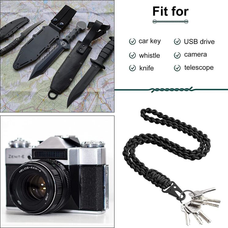 Ремінець для смартфона Deexe Braid Rope - Black: фото 6 з 6