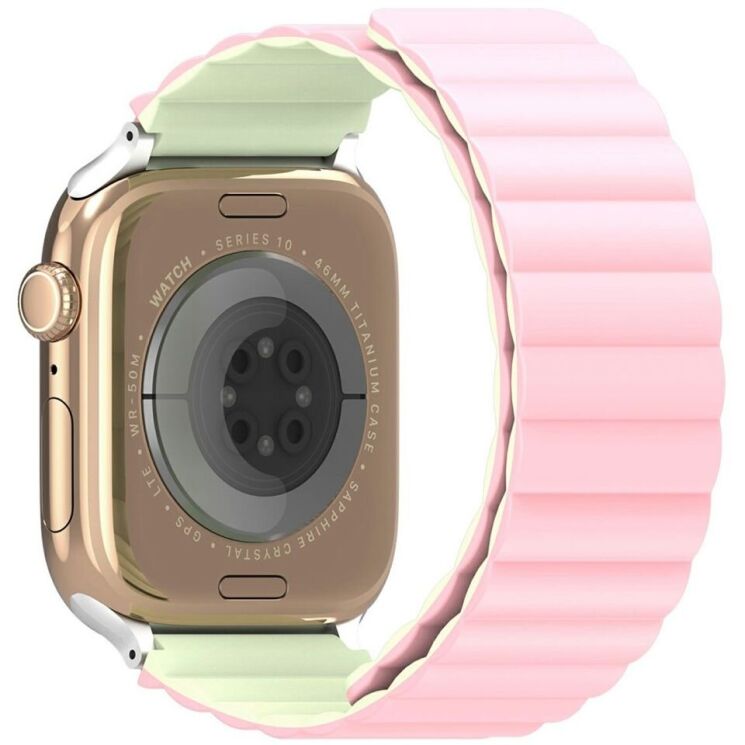 Ремешок DUX DUCIS SD Series для Apple Watch 42 (Series 10) / 41 / 40 / SE 40 / 38 - Pink / Green: фото 1 из 10