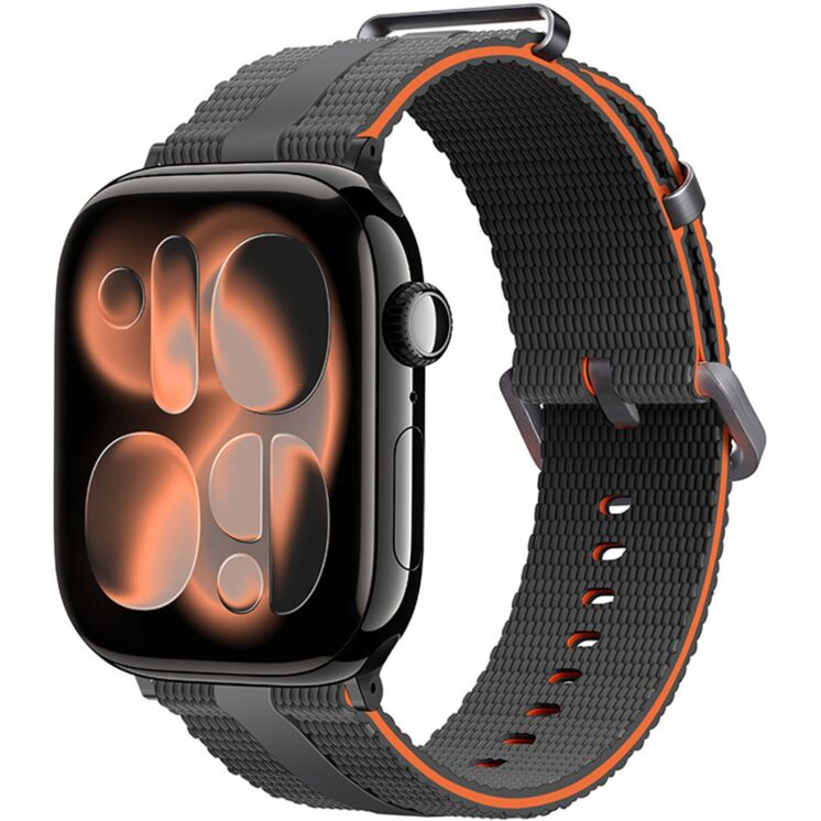 Ремінець Reframe Sport Linear для Apple Watch 46 / 45 / 44 / SE 44 / 42 (Series 1-3) / Ultra / Ultra 2 / Ultra 3 - Grey / Orange: фото 2 з 5