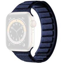 Ремешок Reframe Suede Leather для Apple Watch 42 (Series 10/11) / 41 / 40 / SE 40 / 38 - Navy Blue: фото 1 из 7