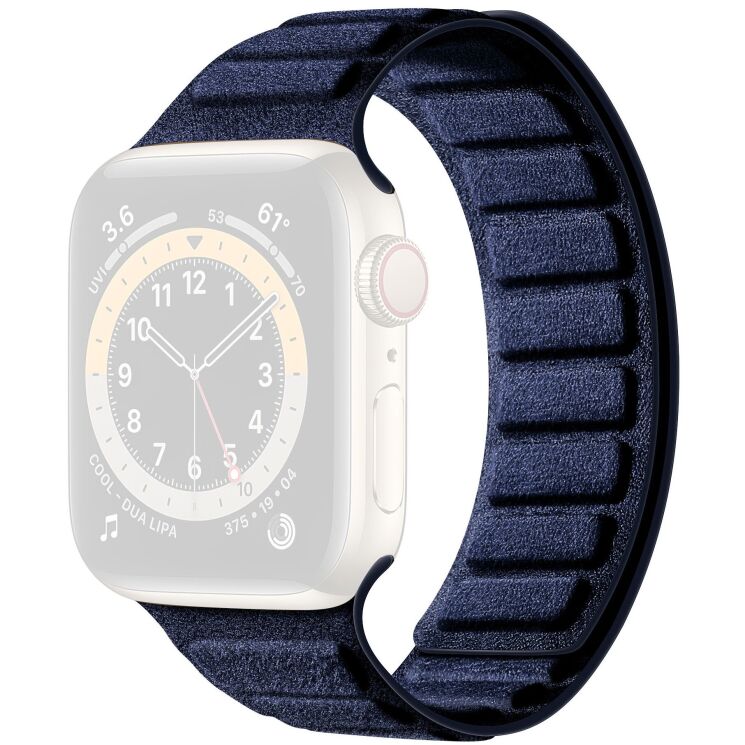 Ремешок Reframe Suede Leather для Apple Watch 42 (Series 10/11) / 41 / 40 / SE 40 / 38 - Navy Blue: фото 1 из 7