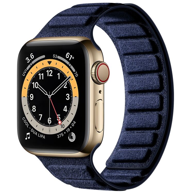 Ремешок Reframe Suede Leather для Apple Watch 42 (Series 10/11) / 41 / 40 / SE 40 / 38 - Navy Blue: фото 2 из 7