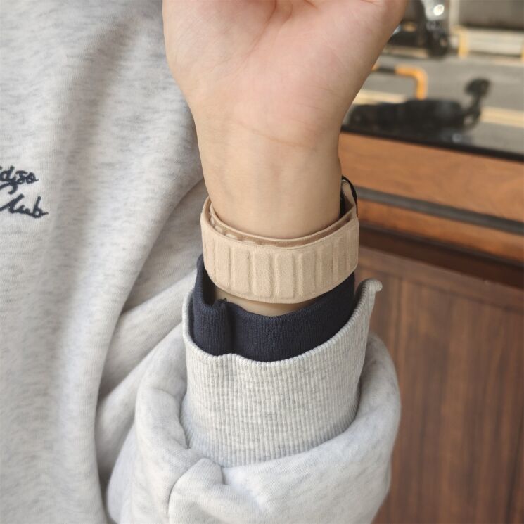 Ремешок Reframe Suede Leather для Apple Watch 42 (Series 10/11) / 41 / 40 / SE 40 / 38 - Navy Blue: фото 6 из 7