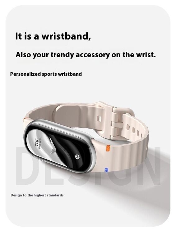 Ремешок Reframe Wavy Pattern для Xiaomi Mi Smart Band 8 / 9 / 10 - Black: фото 9 из 12