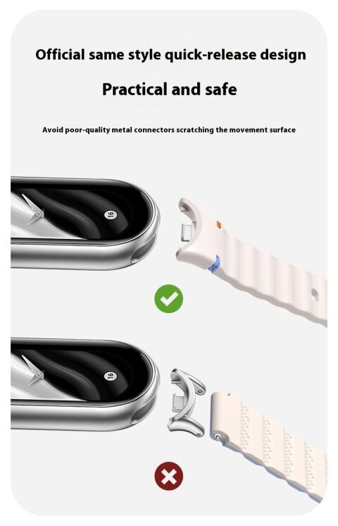 Ремешок Reframe Wavy Pattern для Xiaomi Mi Smart Band 8 / 9 / 10 - Black: фото 3 из 12