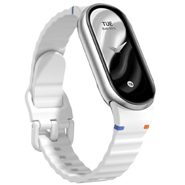 Ремешок Reframe Wavy Pattern для Xiaomi Mi Smart Band 8 / 9 / 10 - White: фото 2 из 12