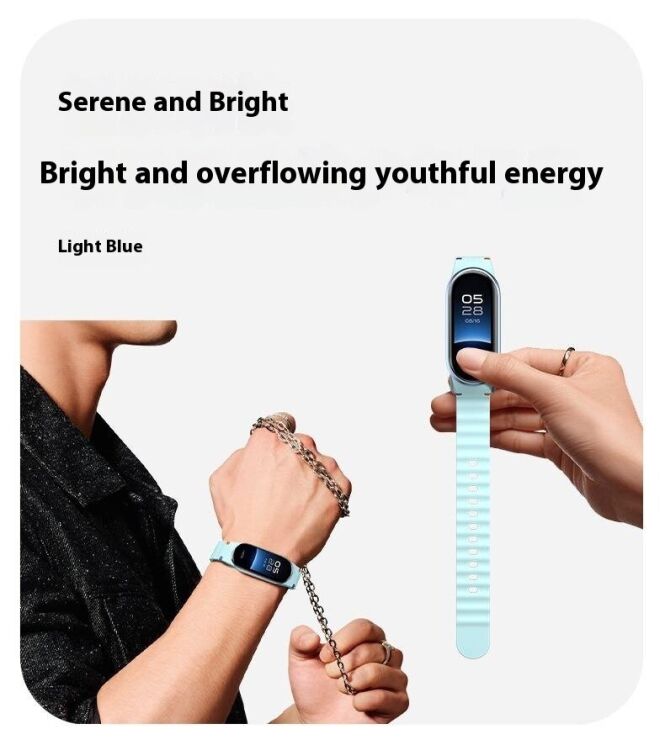 Ремешок Reframe Wavy Pattern для Xiaomi Mi Smart Band 8 / 9 / 10 - Black: фото 11 из 12