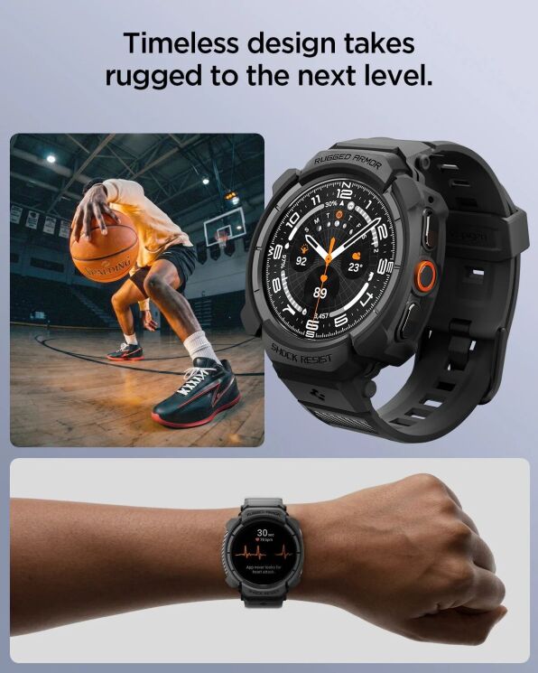 Ремешок Spigen Rugged Armor Pro для Samsung Galaxy Watch Ultra 2 (ACS11612) - Black: фото 10 из 12