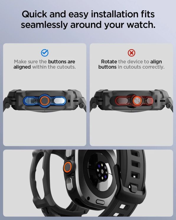 Ремешок Spigen Rugged Armor Pro для Samsung Galaxy Watch Ultra 2 (ACS11612) - Black: фото 12 из 12