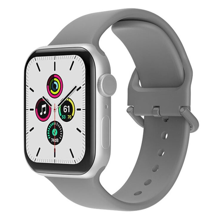 Ремінець UniCase Silicone Band для Apple Watch 42 (Series 10) / 41 / 40 / SE 40 / 38 - Light Grey: фото 2 з 7