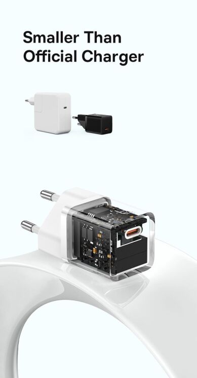 Сетевое зарядное устройство Baseus GaN5S 1C 30W + кабель Type-C to Type-C (100W, 1m) P10110902213-00 - Blue: фото 9 из 18