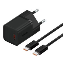 Мережевий зарядний пристрій Baseus GaN5S 1C 30W + кабель Type-C to Type-C (100W, 1m) P10110902113-00 - Black: фото 1 з 21