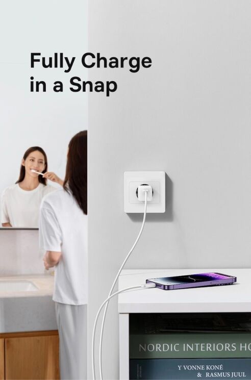 Сетевое зарядное устройство Baseus GaN5S 1C 30W + кабель Type-C to Type-C (100W, 1m) P10110902213-00 - Blue: фото 11 из 18