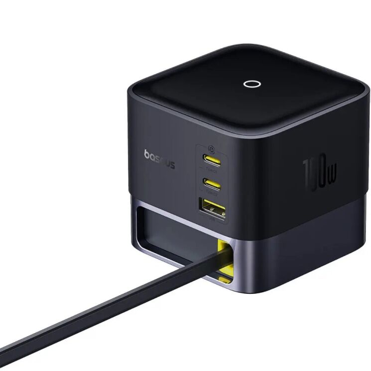 Сетевое зарядное устройство Baseus Super GaN Desktop 100W (2Type-C+USB) + кабель Type-C (P10164001123-00) - Black: фото 5 из 28