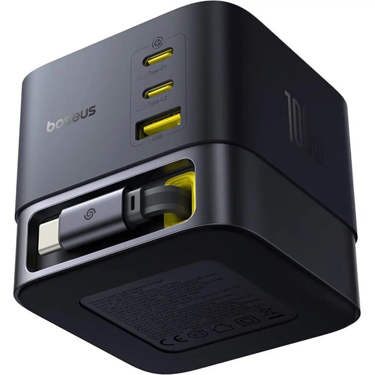 Сетевое зарядное устройство Baseus Super GaN Desktop 100W (2Type-C+USB) + кабель Type-C (P10164001123-00) - Black: фото 3 из 28