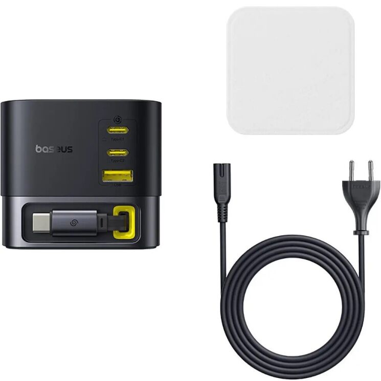 Сетевое зарядное устройство Baseus Super GaN Desktop 100W (2Type-C+USB) + кабель Type-C (P10164001123-00) - Black: фото 6 из 28
