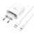 Сетевое зарядное устройство Hoco C80A PD + QC3.0 + кабель Type-C to Lightning - White: фото 1 из 20