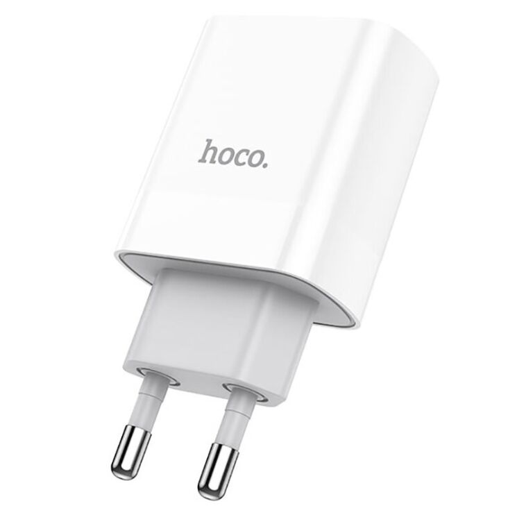 Сетевое зарядное устройство Hoco C80A PD + QC3.0 + кабель Type-C to Lightning - White: фото 9 из 20
