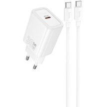 Мережевий зарядний пристрій Hoco N62 PD30W (Type-C) + кабель Type-C to Type-C: фото 1 з 6