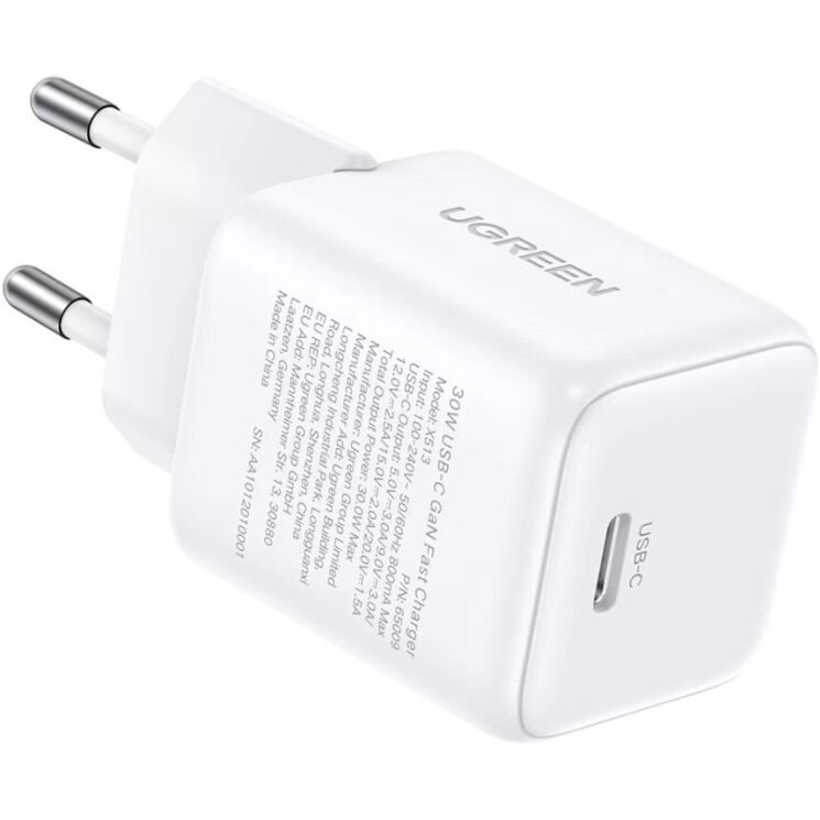 Сетевое зарядное устройство UGREEN X513 30W Type-C (65009) - White: фото 4 из 10